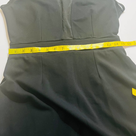 French Connection Mesh Detail Cap Sleeves Sheath Dress Size 10 Black - Picture 5 of 8